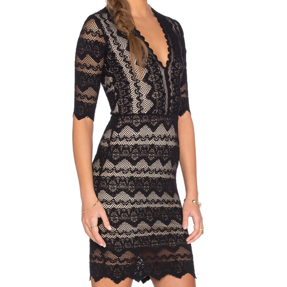 Nightcap Black Lace Cocktail Dress